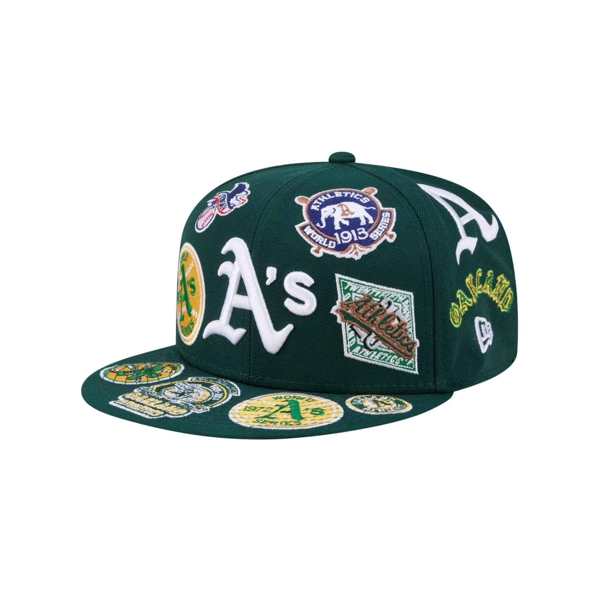 Oakland Athletics All Over Patch 59Fifty MLB Vintage Snapback Baseball Cap Adjustable Streetwear Hat