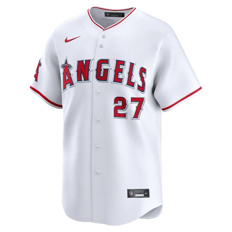 Los Angeles Angels Nike White Mike Trout 27 Jersey MLB Vintage Snapback Baseball Cap Adjustable Streetwear Hat