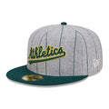 Oakland Athletics Heather Pinstripe 59Fifty Fitted MLB Vintage Snapback Baseball Cap Adjustable Streetwear Hat
